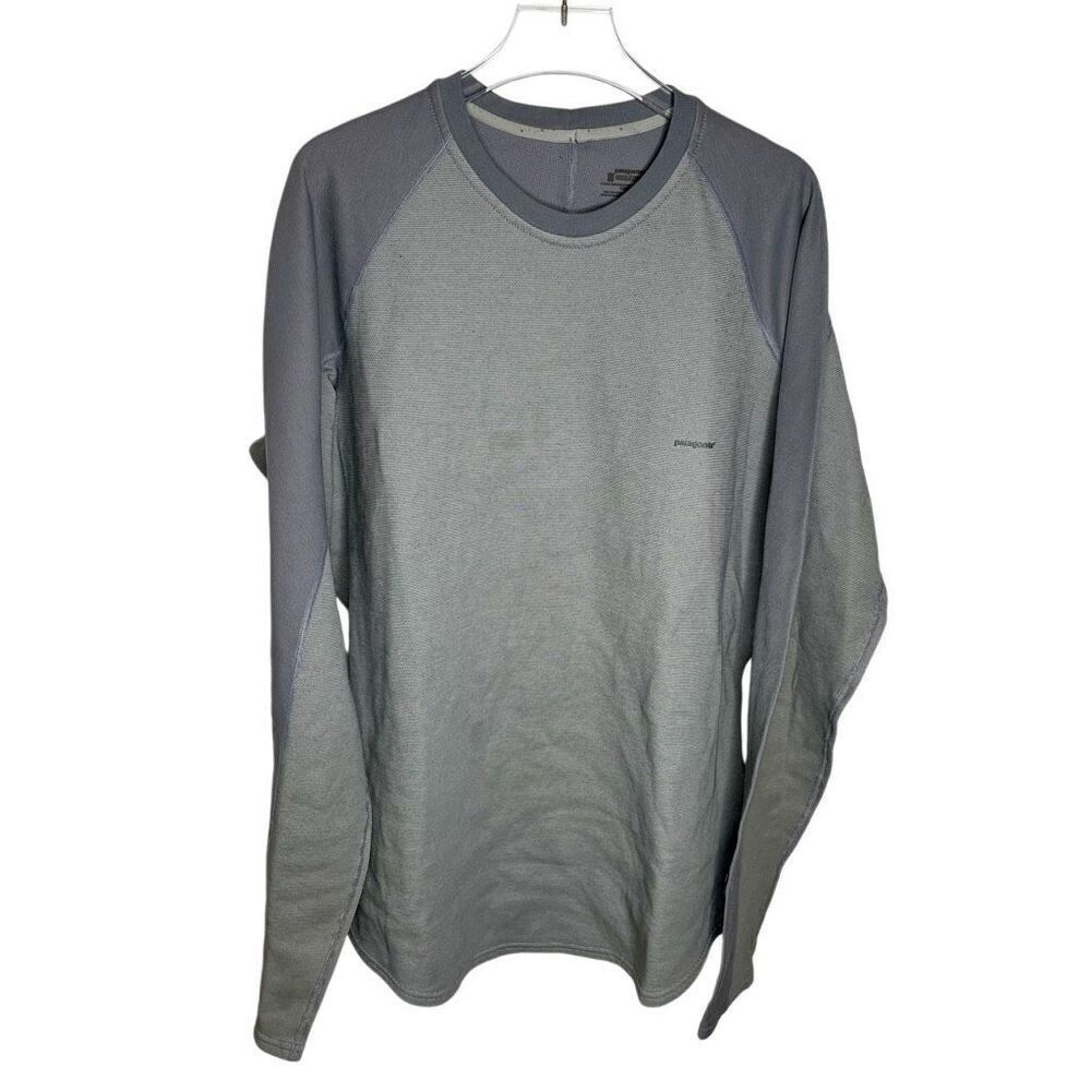 Patagonia Men's Size L Sweatshirt Gray Colorblock Long Sleeve Warm Base Layer